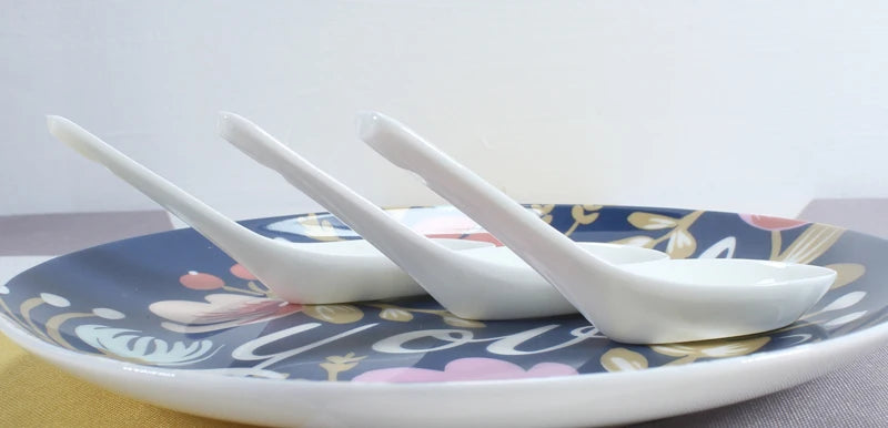 Chinese Plain White Bone Rice Scoop Spoon