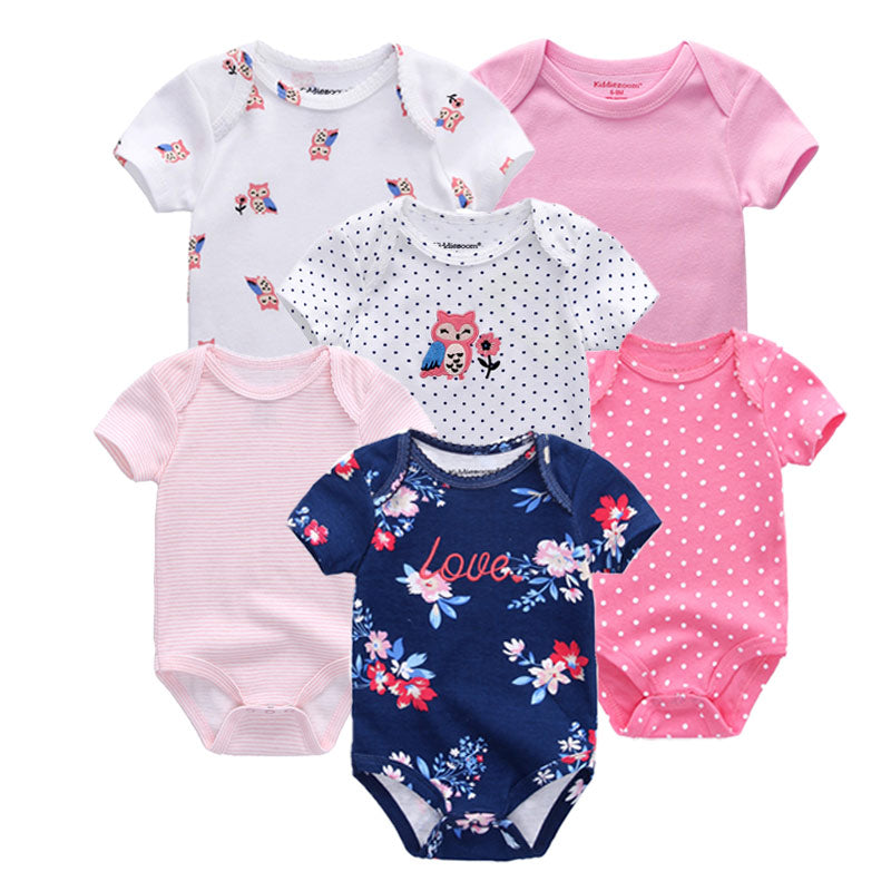 6PCS/Set Unisex Newborn Baby Cotton Cartoon Girls Jumpsuits