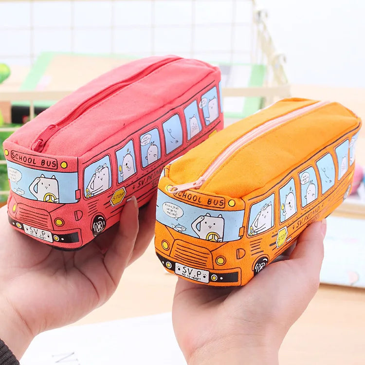 Cartoon Bus Pencil Bag