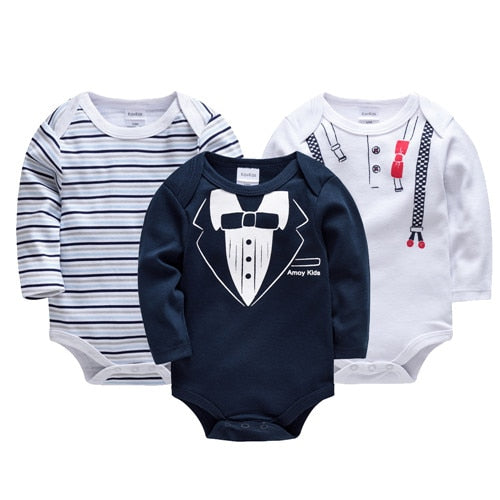 Baby Boys Girls Bodysuit 6 PCS 3 PCS Long Sleeve 100% Cotton 0-12 months Newborn Jumpsuit Clothing