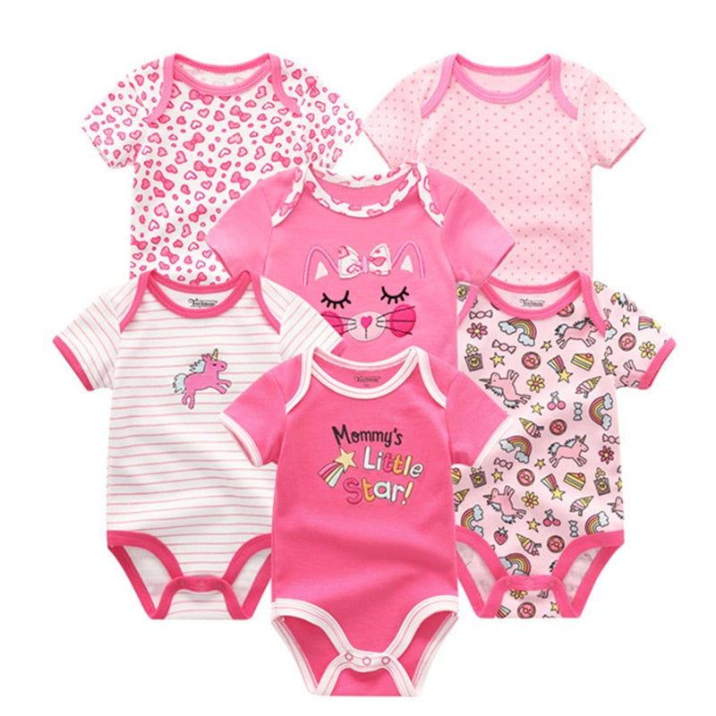 6PCS/Set Unisex Newborn Baby Cotton Cartoon Girls Jumpsuits