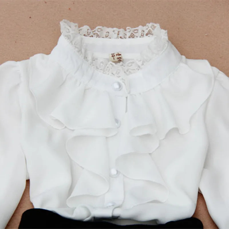 Spring Fall Chiffon Lace Baby Blouse