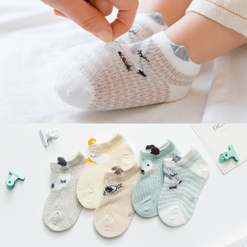 Baby Socks Newborn 5Pairs/lot Mesh Thin Girls Cotton