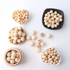 Wood Beads Rattle Organic Teething Toys