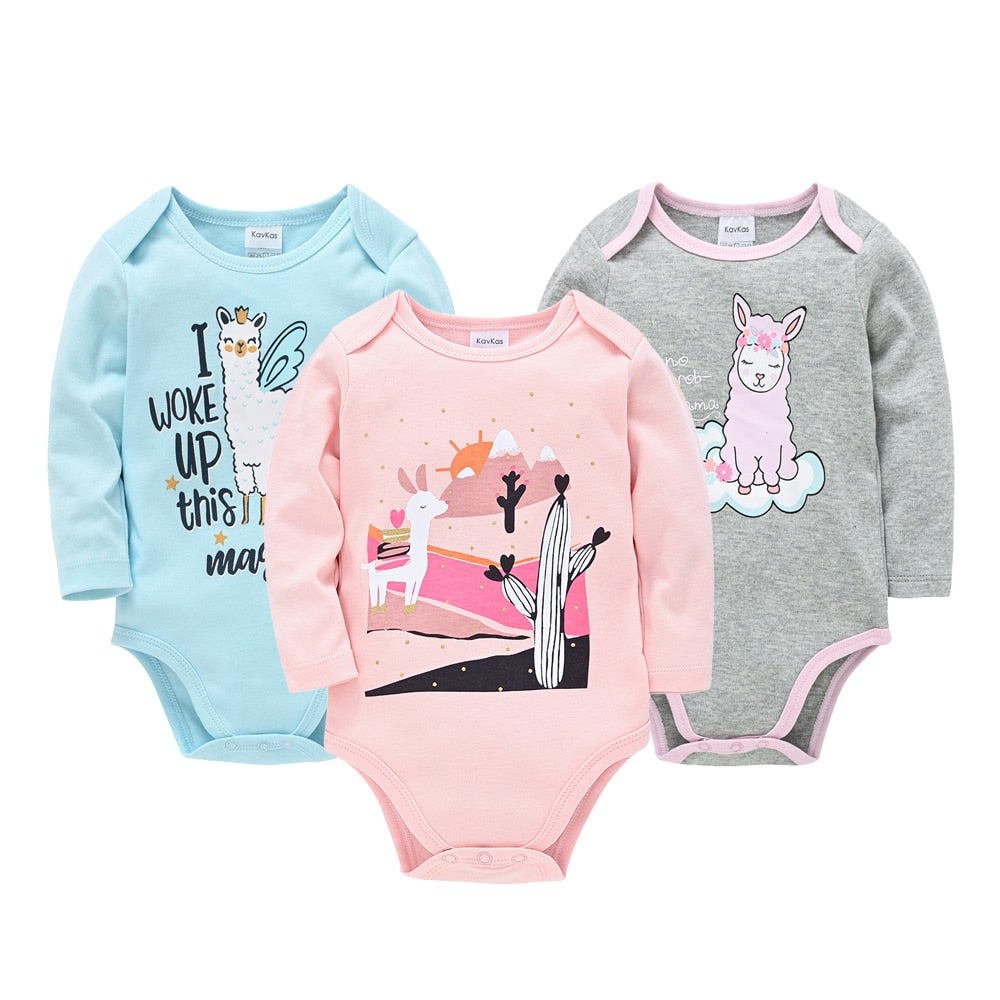 Baby Boys Girls Bodysuit 6 PCS 3 PCS Long Sleeve 100% Cotton 0-12 months Newborn Jumpsuit Clothing