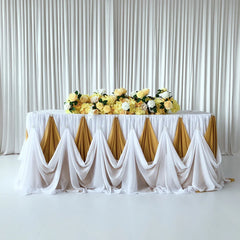 Chiffon Table Skirt with Diamond Brooch