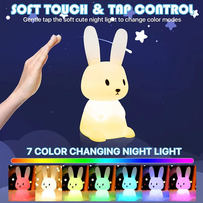 Cute Silicon Bunny Night Light