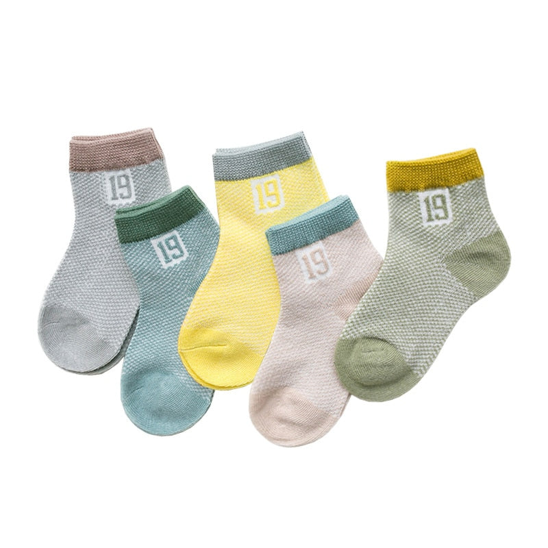 5Pairs 0-2Y Infant Baby Socks Cotton Mesh