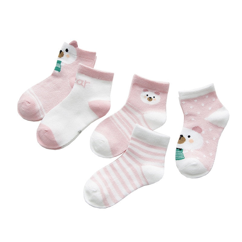 5Pairs 0-2Y Infant Baby Socks Cotton Mesh