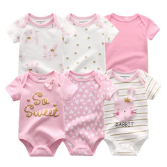 6PCS/Set Unisex Newborn Baby Cotton Cartoon Girls Jumpsuits