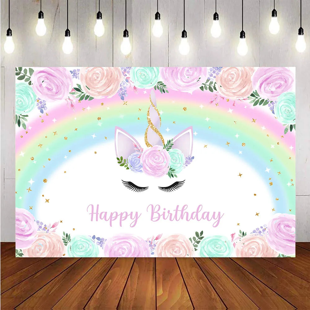 Unicorn rainbow backdrop for photography