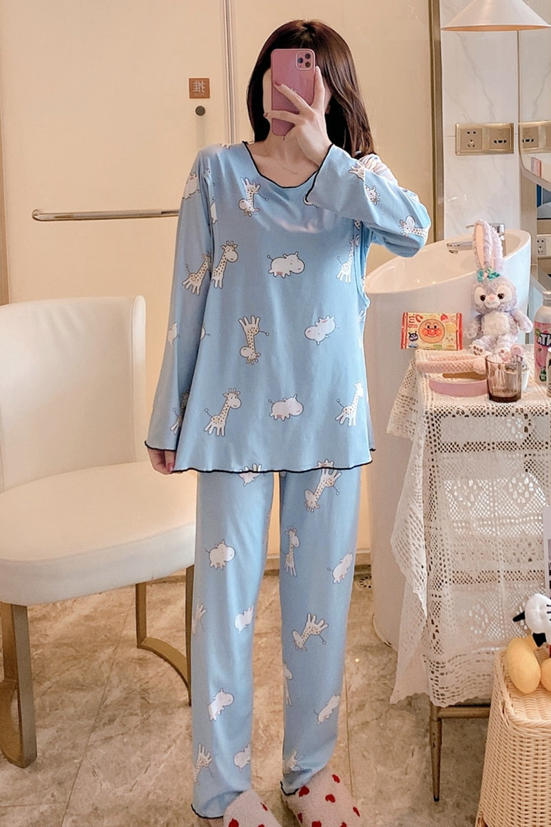 Breast Sleep Maternity Clothes Pajamas Nursing Clothing Breastfeeding Sleepwear