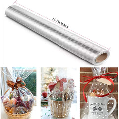 White Dots Cellophane Wrap Roll