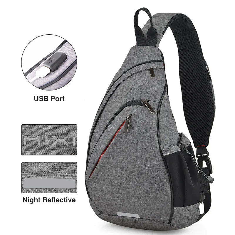 Crossbody USB One Shoulder Backpack