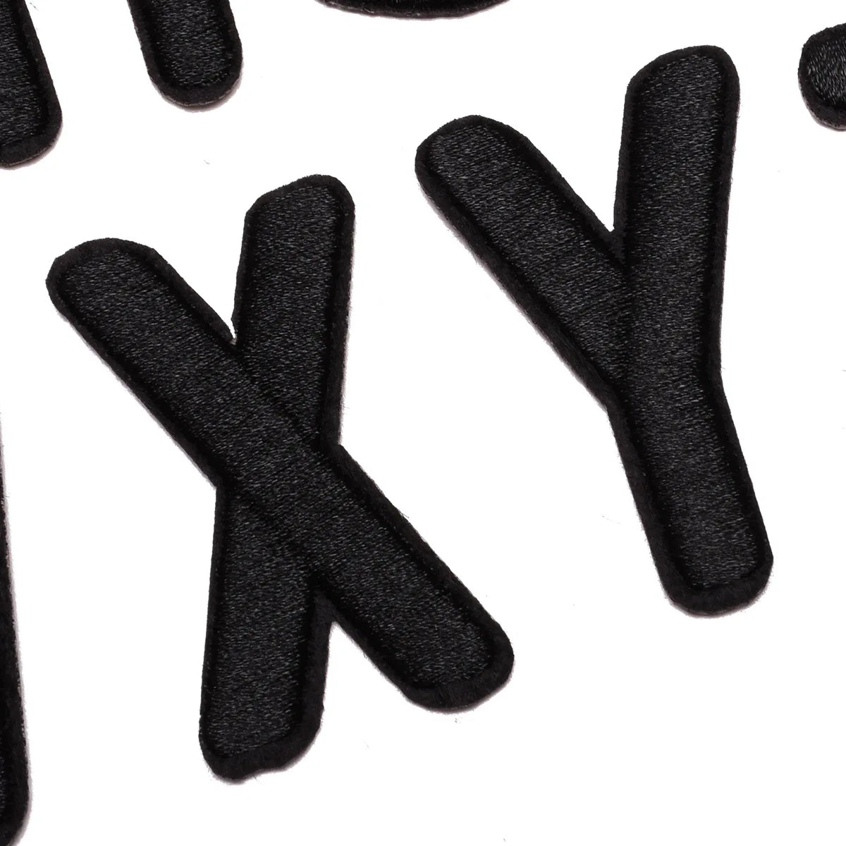 Black Embroidered Letters Iron On Patch