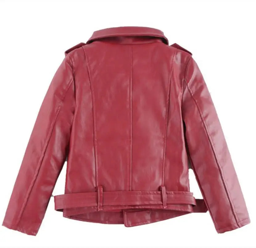 Autumn Winter Baby Girls Leather Jacket