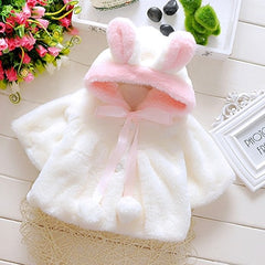 Baby Girl Cute Rabbit Ears Plush Coat Autumn Winter Infants Jacket