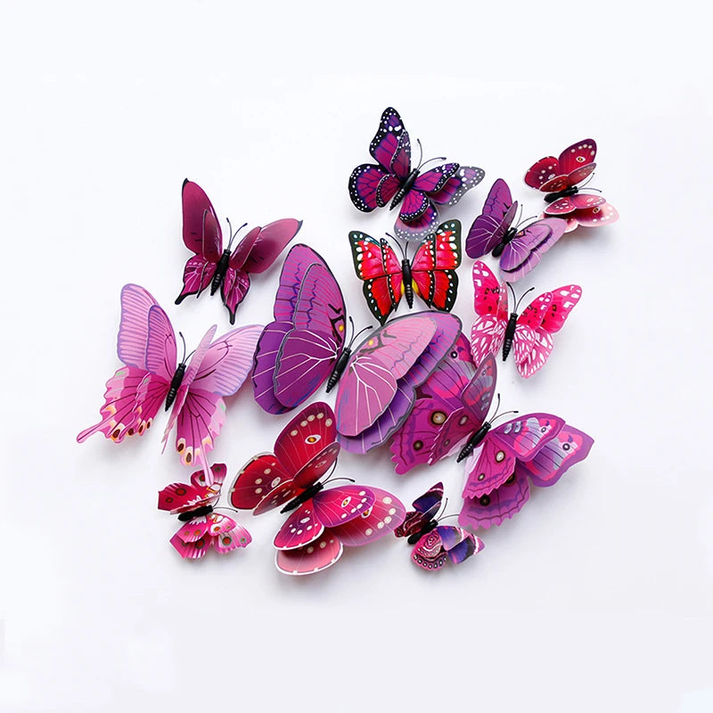 12Pcs 3D Butterfly Magnet Wall Stickers