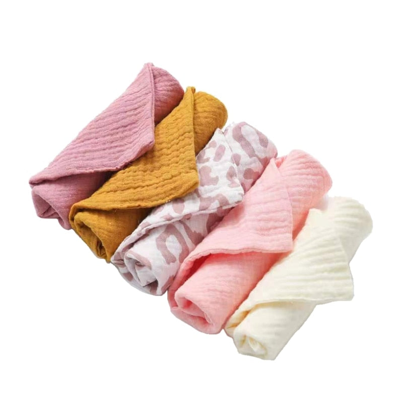 5 Pcs Baby Towels Muslin Cloth Hand Face Wipes