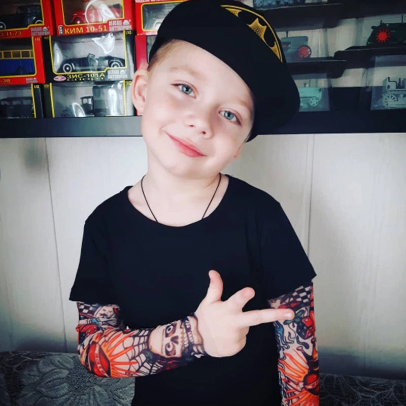 Boy Cotton Tattoo Sleeve T-shirt