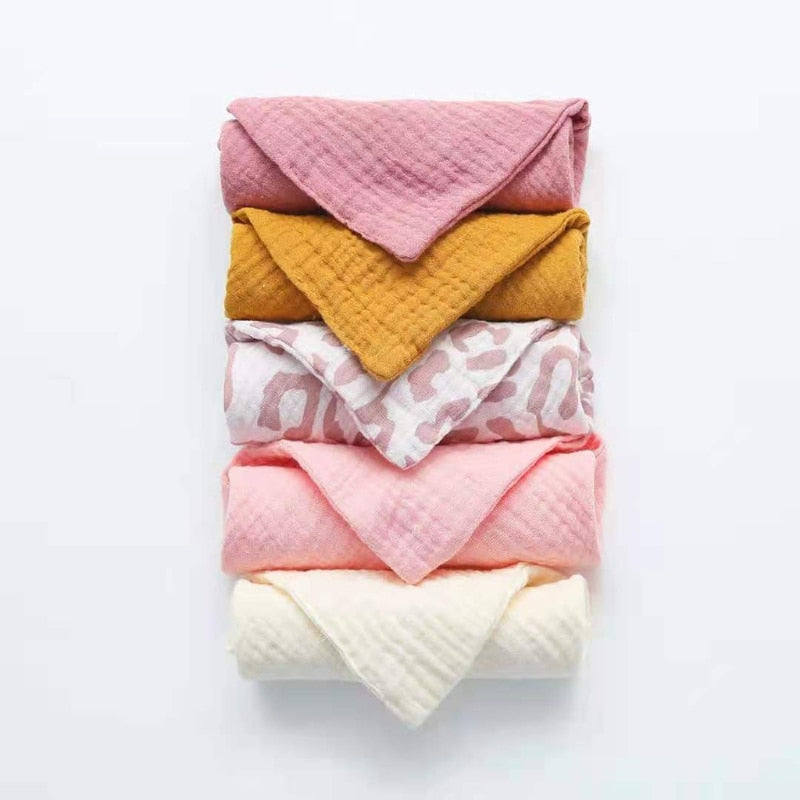 5 Pcs Baby Towels Muslin Cloth Hand Face Wipes