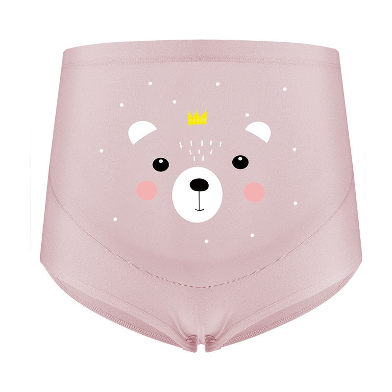 1PC Cute High Waist Maternity Panties Cotton Adjustable Belly Support Briefs Pregnancy Pantie