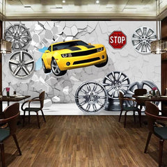 3D Creative Car Broken Wallpaper