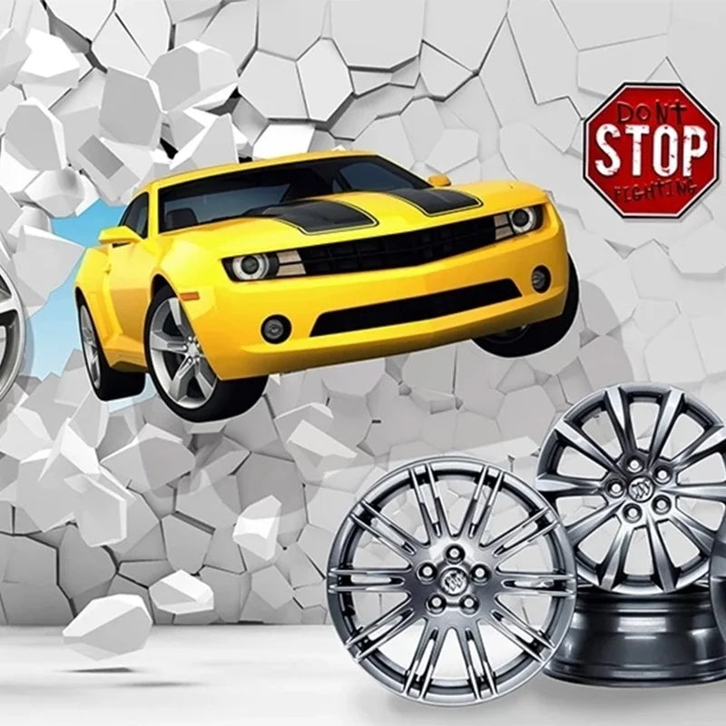 3D Creative Car Broken Wallpaper