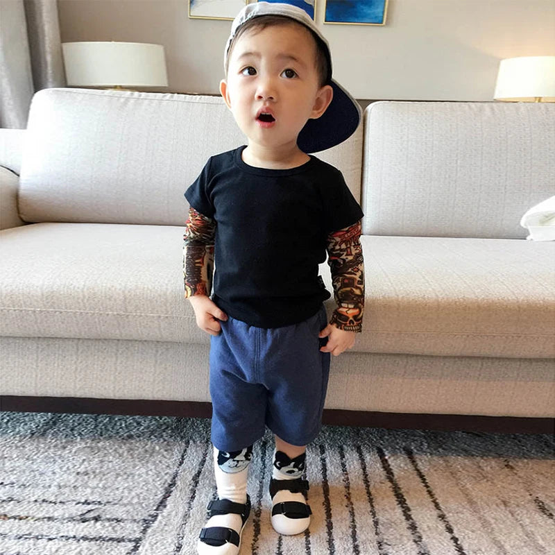 Boy Cotton Tattoo Sleeve T-shirt