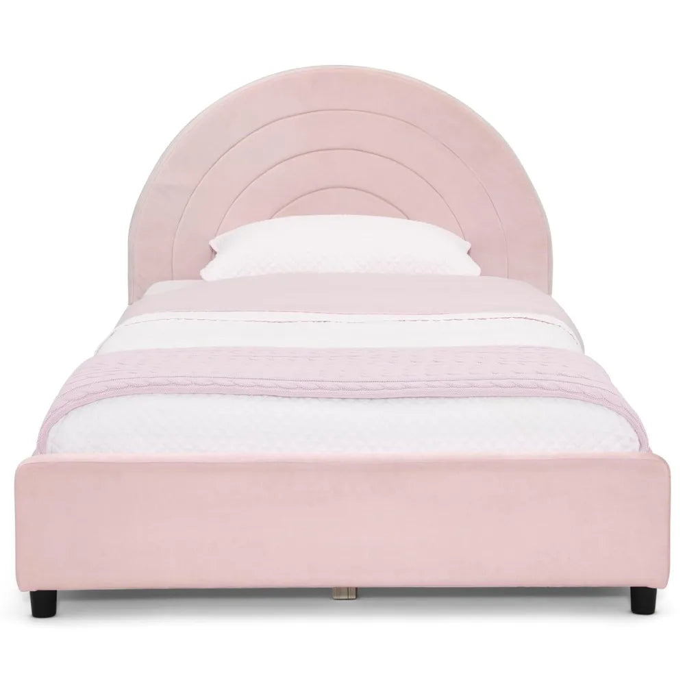 Round Headboard Upholstered Twin Bed