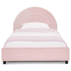 Round Headboard Upholstered Twin Bed