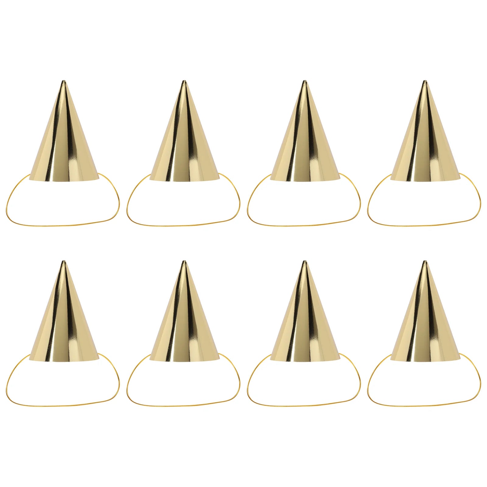 8 Pcs Baby Bonnet Gold Party Hat Birthday Cone Hats Children Caps Prop for Kids