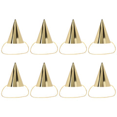 8 Pcs Baby Bonnet Gold Party Hat Birthday Cone Hats Children Caps Prop for Kids