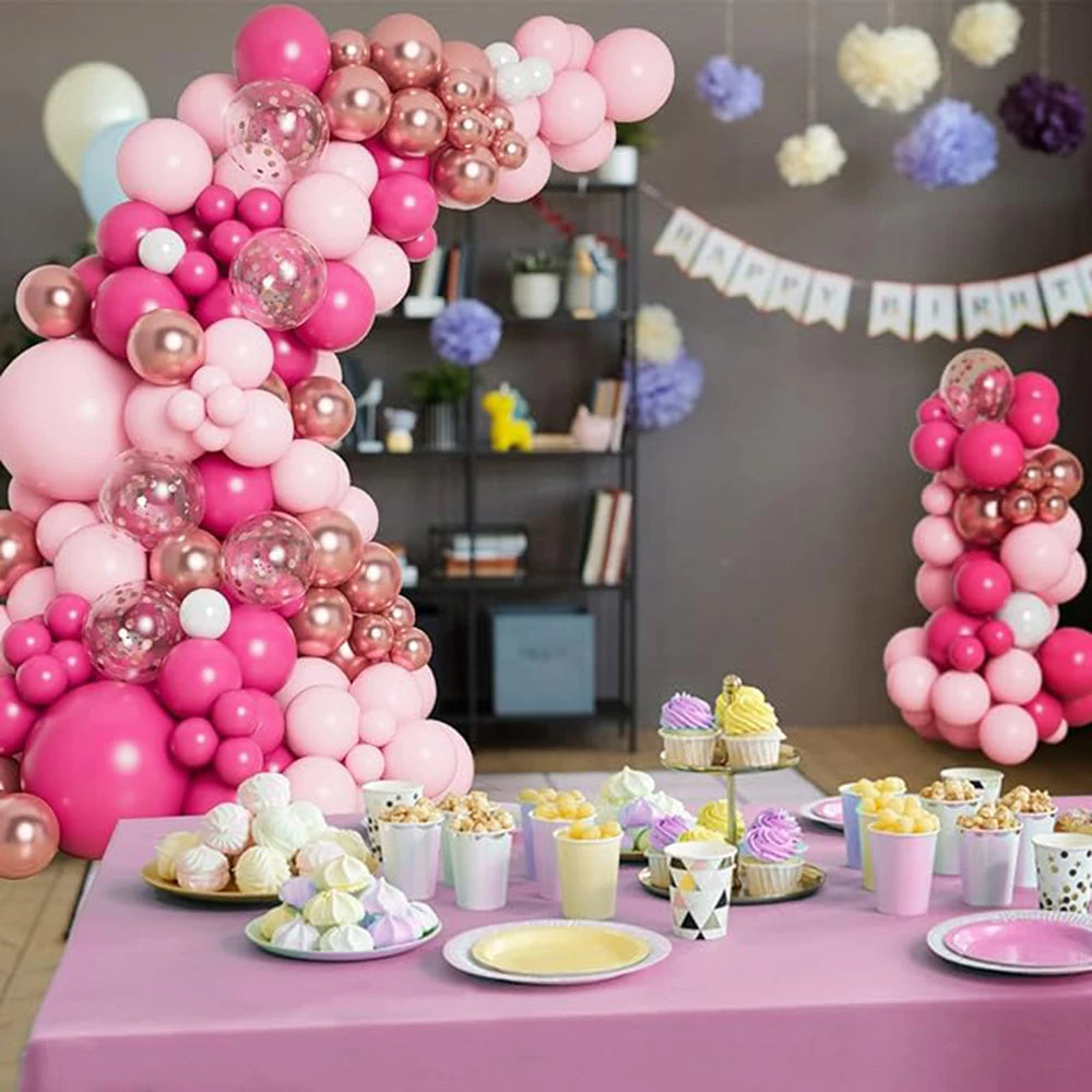 Pink Rose Balloon Arch Kids