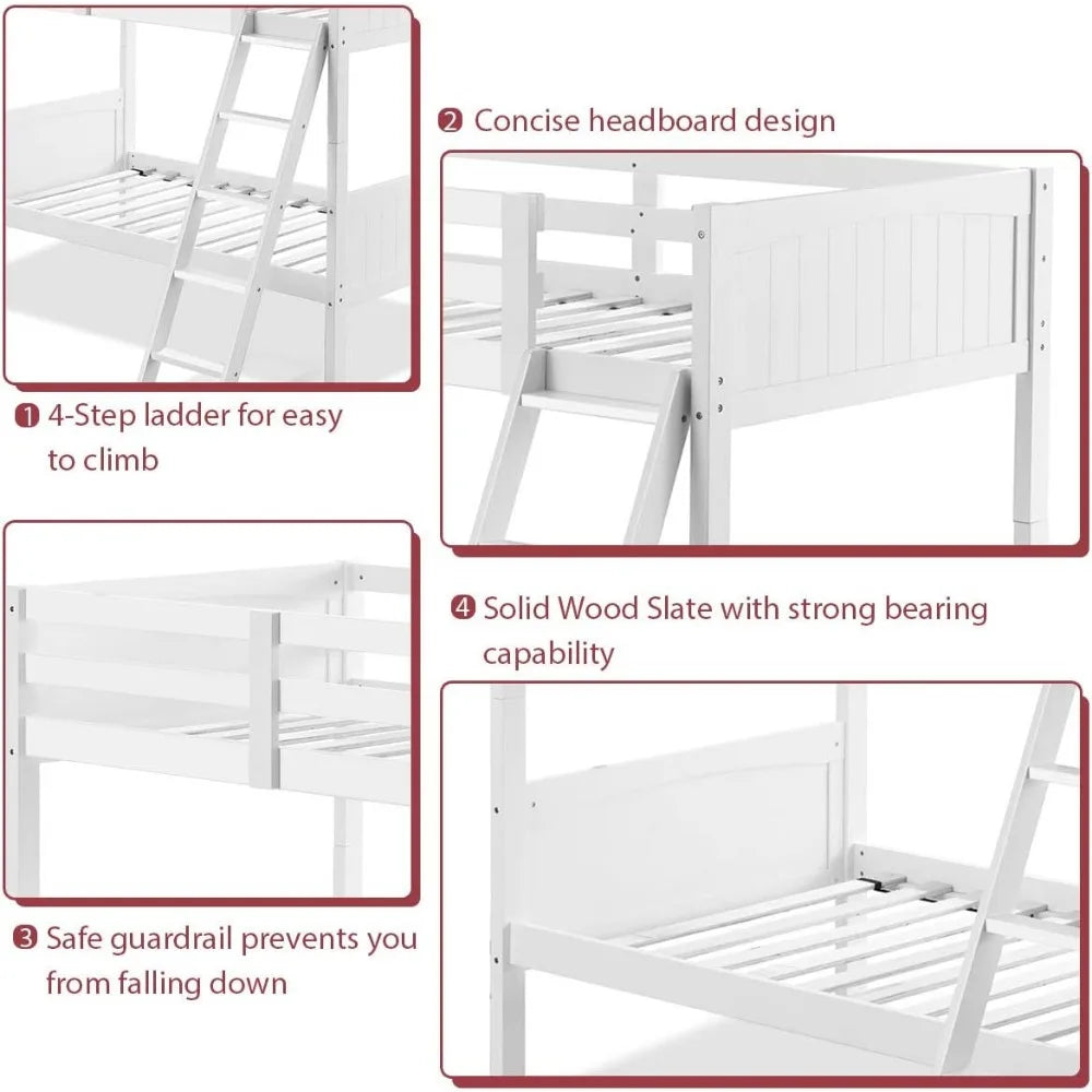 Wood Twin Over Twin Bunk Beds