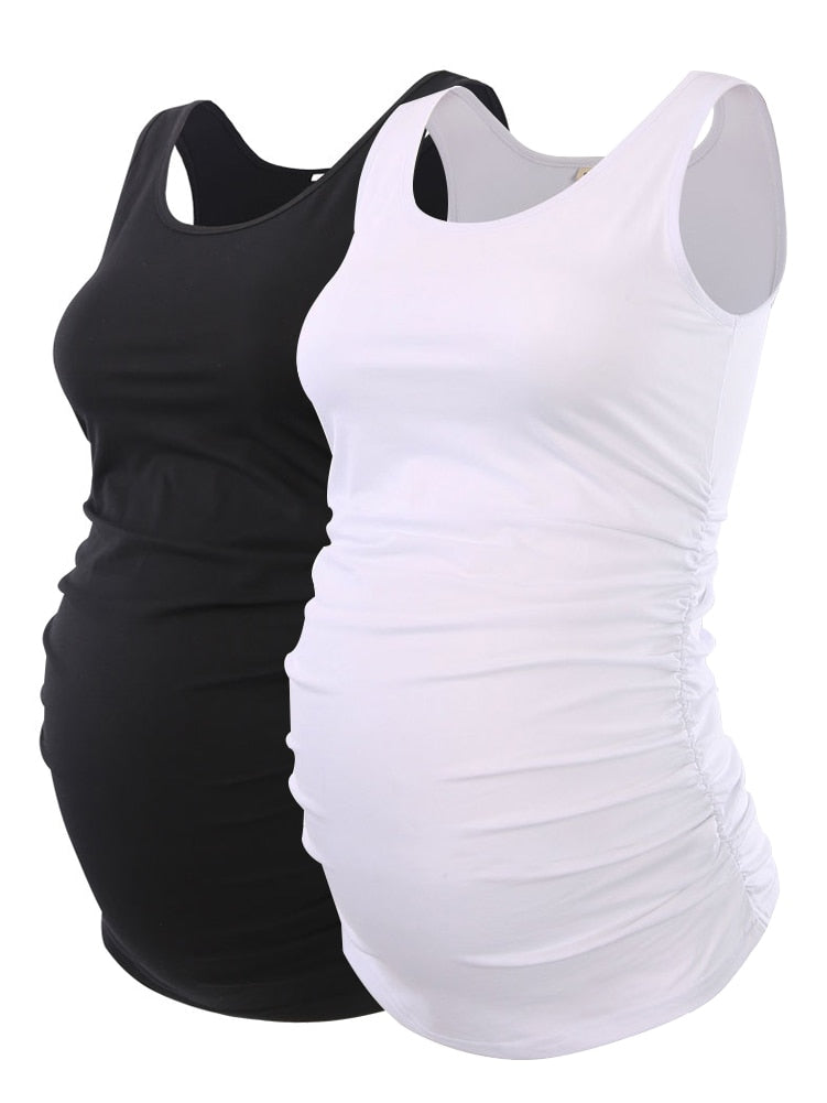 Maternity Tops Basic Maternity Clothes Tank Top Pregnancy Shirt Ruched Casual