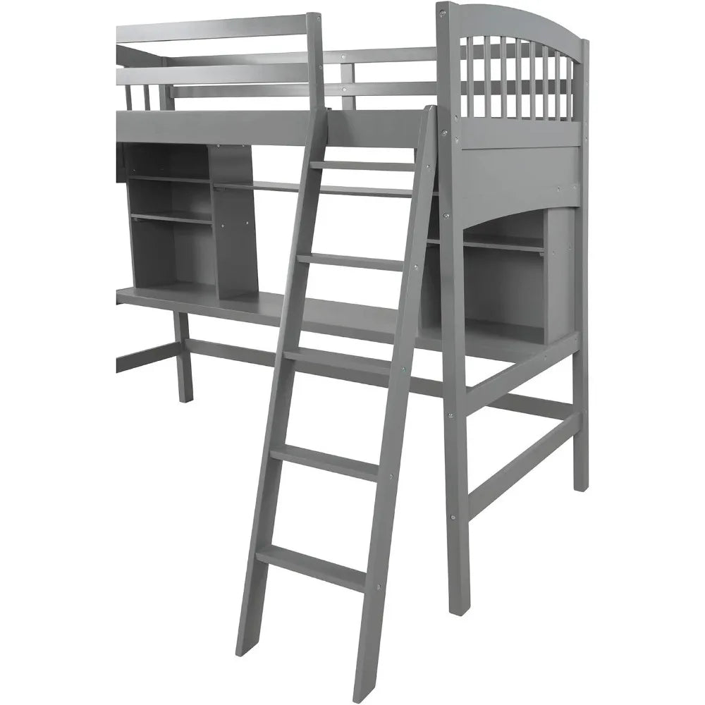 Twin Loft Bed with Desk