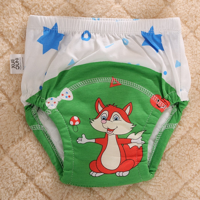 6 Layers Cute Cartoon Training Pants Baby Washable Underwear Infant Breathable Reusable Nappies