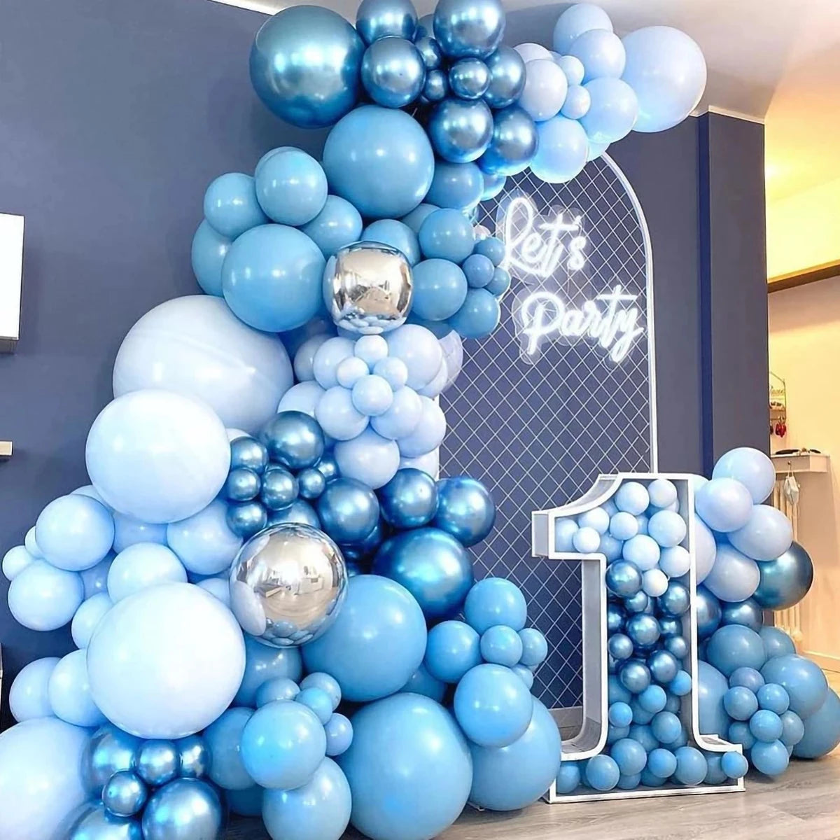 Burgundy Blue Gold Balloon Arch Kit