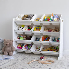 Kids Natural Wood Toy Storage Organizer