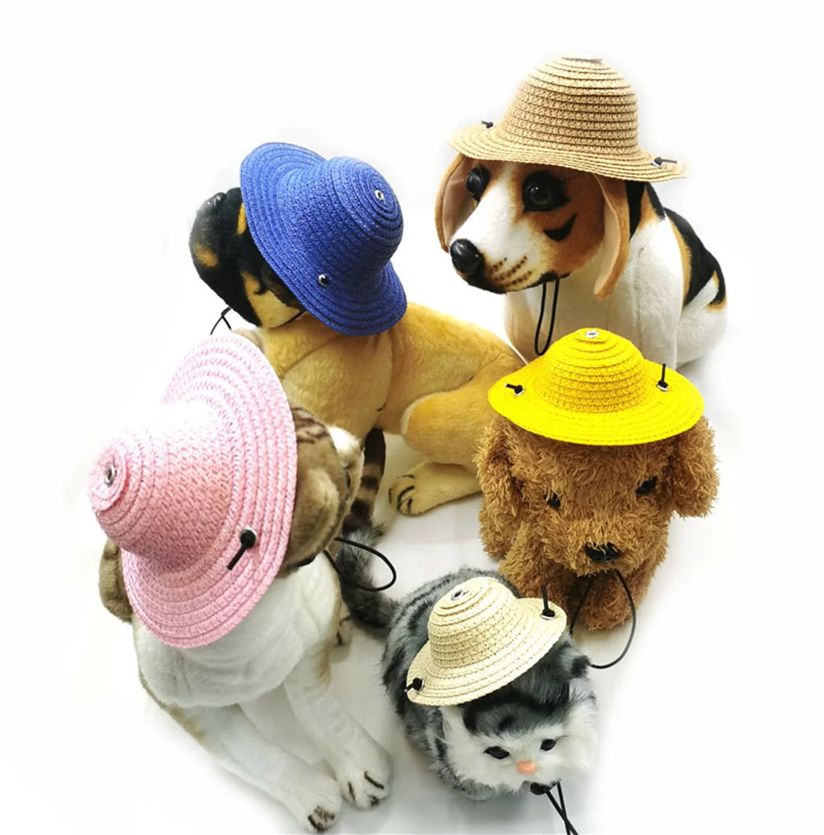 Mini Pet Dogs Mexican Straw Hat