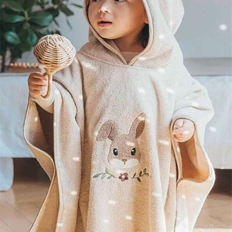 Cartoon Baby Bath Towel Microfiber Cotton Hooded Beach Towel