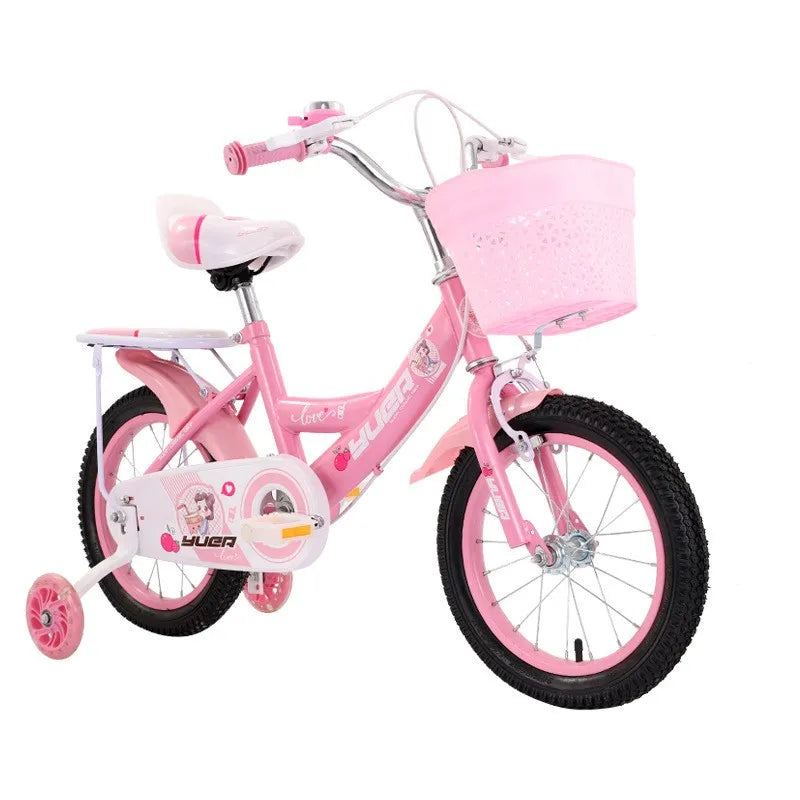 Children's Bicycle With Auxiliary Wheels & Basket