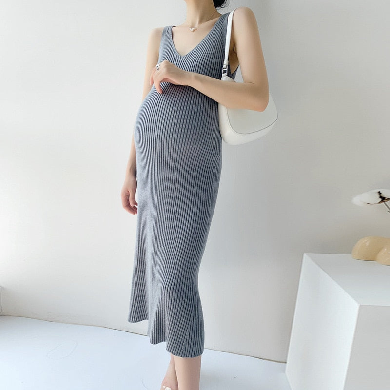 Pregnant Women Knitted Long Dresses