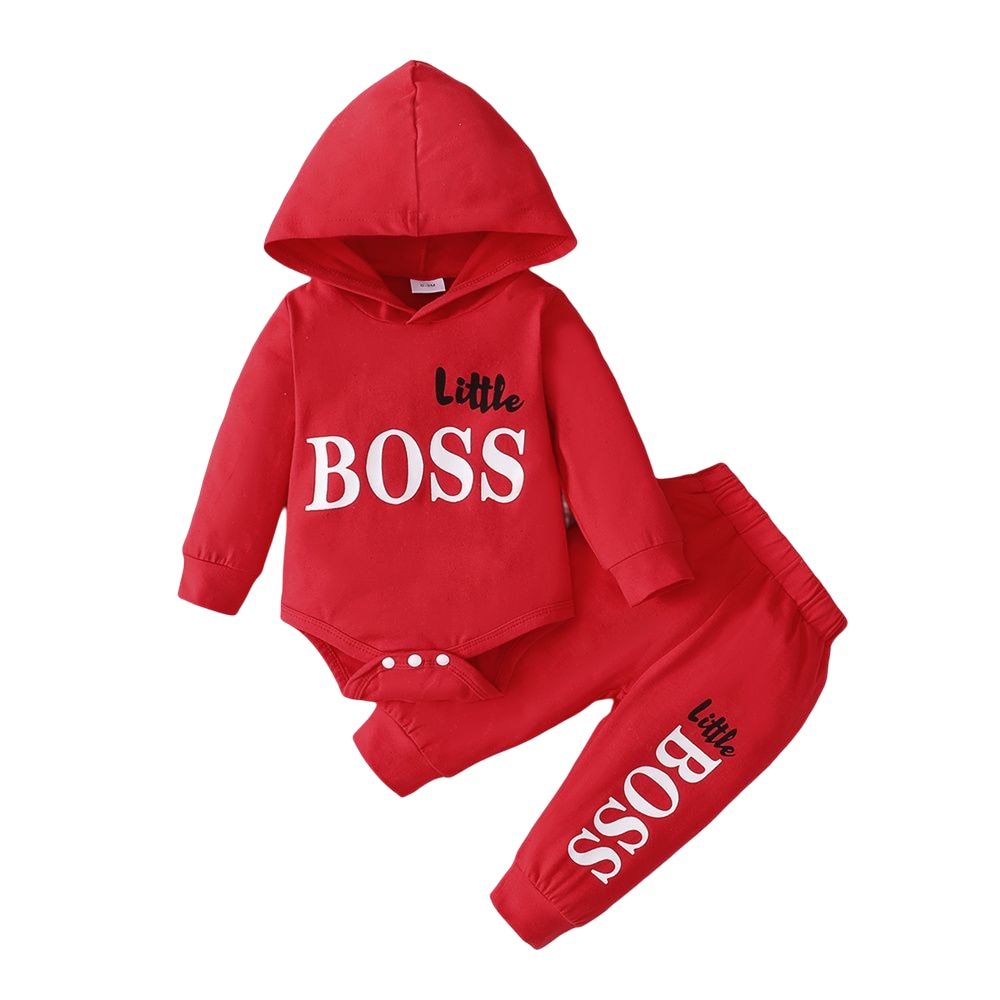 Spring 0-24 Months Newborn Baby Boy 2PCS Set Long Sleeve Hoodie Jumpsuit