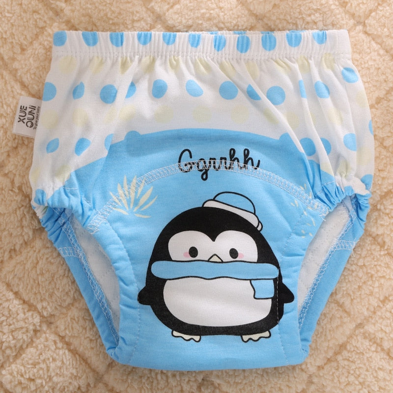 6 Layers Cute Cartoon Training Pants Baby Washable Underwear Infant Breathable Reusable Nappies