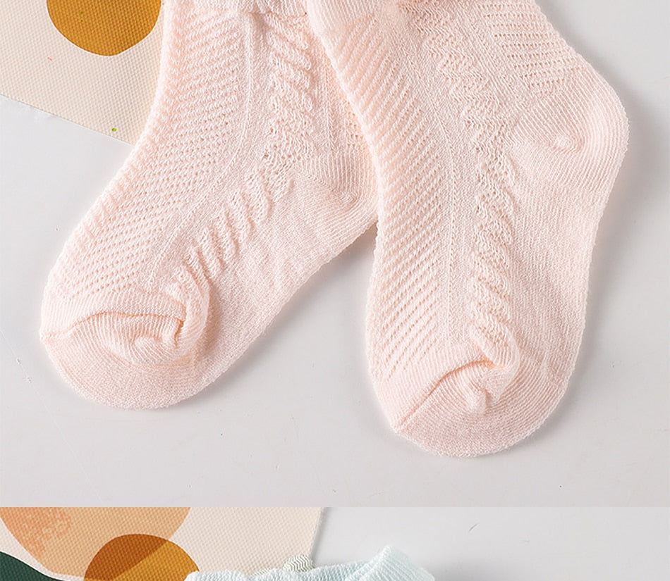 4Pcs Cute Baby Socks Mesh Infant Newborn