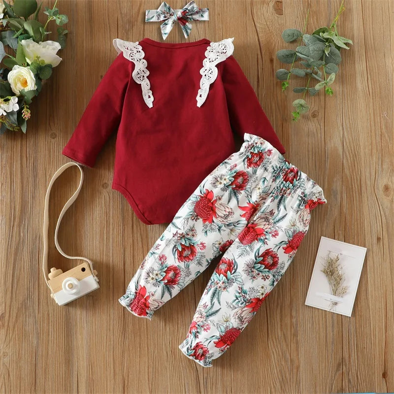 3Pcs Newborn Clothes Baby Girl