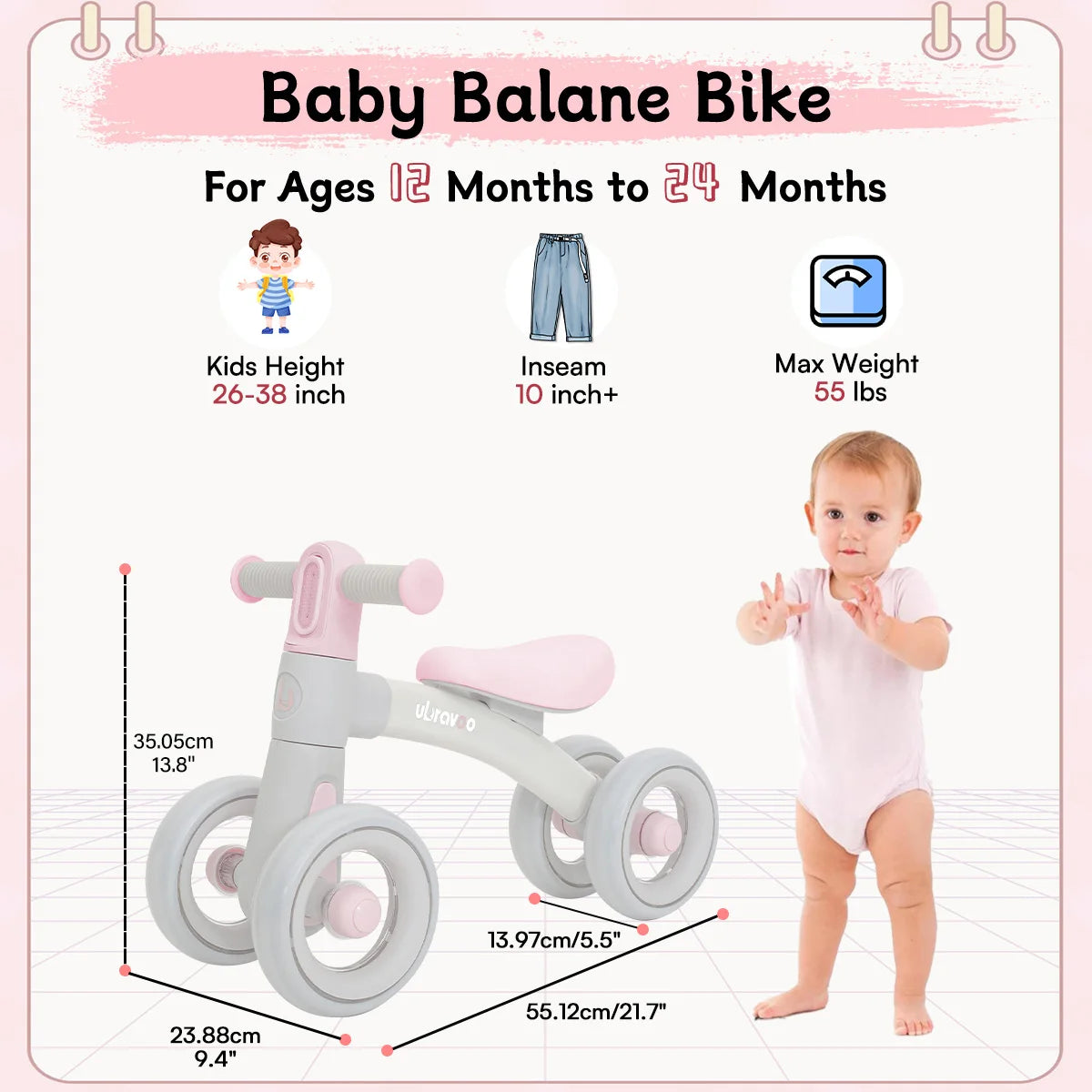 3-Mode Headlight Sliding Balance Bike