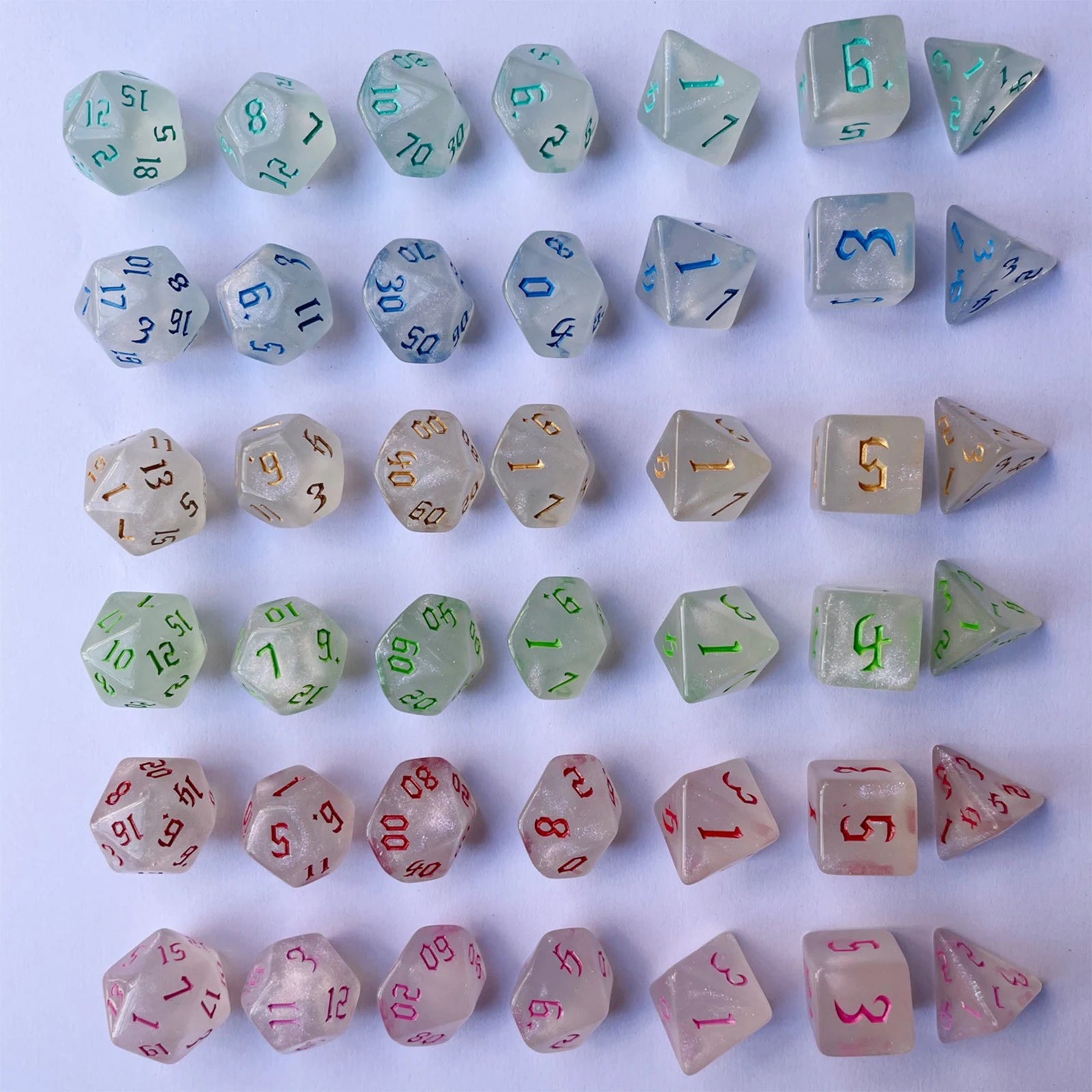 Double-Colors Polyhedral Dices Set